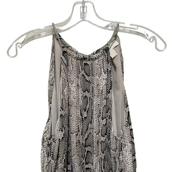 Michael Michael Kors Pleated Snake Print Georgette Halter Dress Size Large - Picture 7 of 11